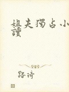 姐夫独占小说阅读