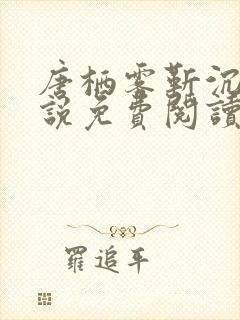 唐栖雾靳沉野小说免费阅读
