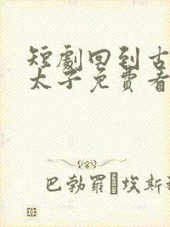 短剧回到古代当太子免费看封面