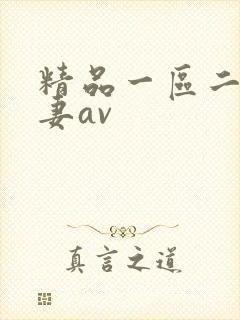 精品一区二区人妻av