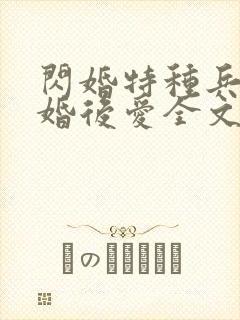 闪婚特种兵王先婚后爱全文免费阅读全文