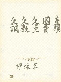 久久久国产精品调教免费视频