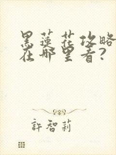 黑莲花攻略手册在哪里看?封面