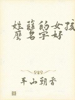 姓薛的女孩取什么名字好