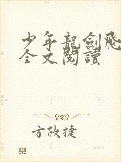 少年龙剑飞小说全文阅读