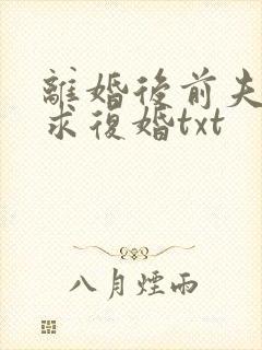 离婚后前夫哭着求复婚txt