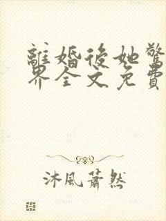 离婚后她惊艳世界全文免费阅读