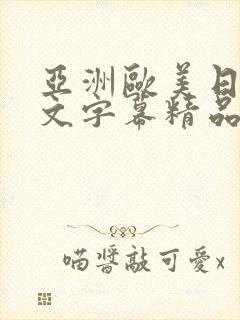 亚洲欧美日韩中文字幕精品