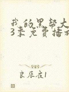 我的黑帮大佬第3季免费播放在线观看全集