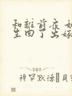 和离前夜 她重生回了出嫁前封面