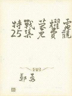 特战荣耀电视剧25集免费观看