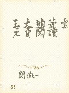 王大明萧云小说免费阅读