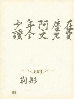 少年阿庆在线阅读全文免费阅读