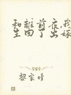 和离前夜,我重生回了出嫁前