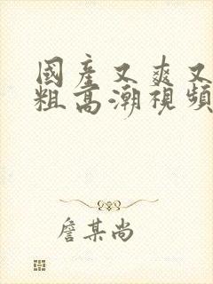 国产又爽又黄又粗高潮视频