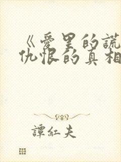 《爱里的谎言,仇恨的真相》