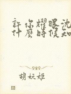 许你耀眼沈皓明什么时候知道许妍的身世