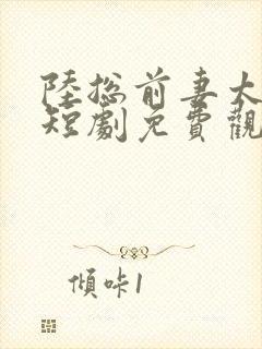 陆总前妻太傲娇短剧免费观看全集