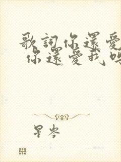 歌词你还爱我吗 你还爱我吗是什么歌封面