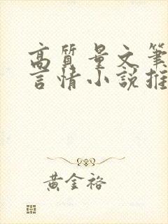 高质量文笔好的言情小说推荐封面