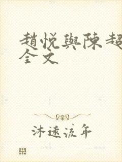 赵悦与陈超小说全文