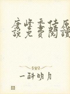 唐峰季佳原著小说免费阅读封面