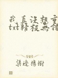 我真没想重生啊txt精校无错版封面