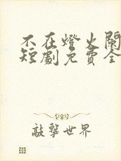 不在灯火阑珊处短剧免费全集封面