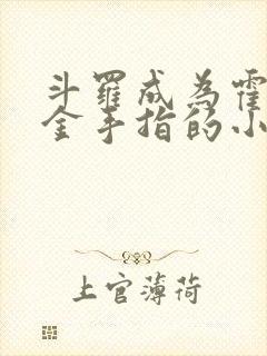 斗罗成为霍雨浩金手指的小说