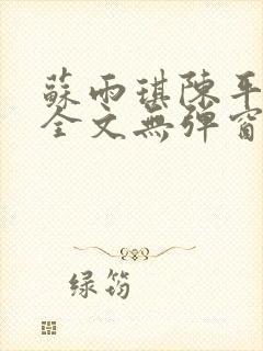 苏雨琪陈平小说全文无弹窗阅读封面