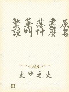 繁华落尽原著小说叫什么名字