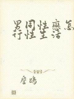 男同性恋怎么进行性生活