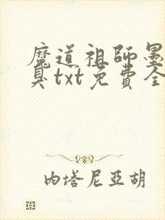 魔道祖师墨香铜臭txt免费全本小说