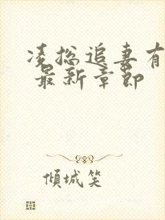 凌总追妻有点甜 最新章节