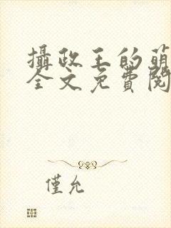 摄政王的萌狐妃全文免费阅读