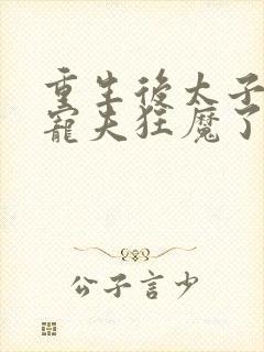 重生后太子妃成宠夫狂魔了