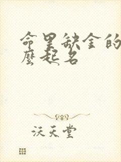 命里缺金的人怎么起名