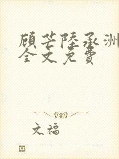 顾芒陆承洲小说全文免费