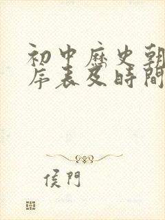 初中历史朝代顺序表及时间和人封面