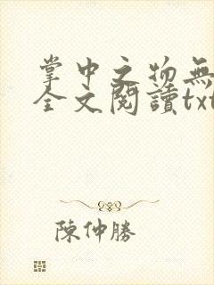 掌中之物无删减全文阅读txt