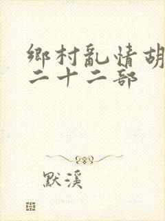 乡村乱情胡秀英二十二部封面