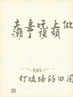 夫妻晚上做爰高潮了视频