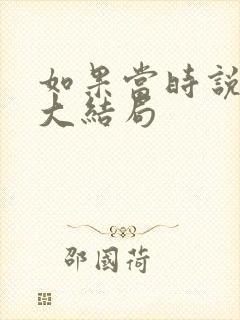 如果当时说了爱大结局封面