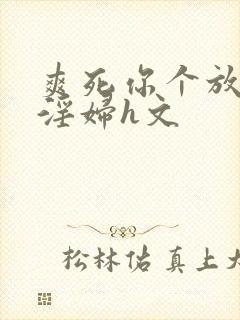 爽死你个放荡小淫妇h文