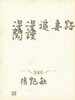 漫漫追妻路免费阅读