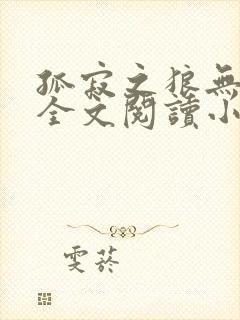 孤寂之狼无删减全文阅读小说