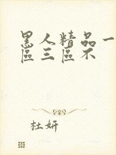 黑人精品一区二区三区不