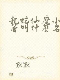 龙蛇仙魔小说原著叫什么名字封面