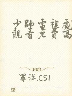 少帅电视剧在线观看免费高清