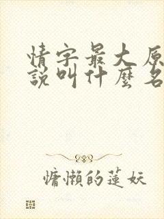 情字最大原著小说叫什么名字啊